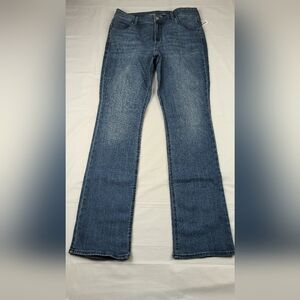Old Navy Kicker Boot Cut Mid Rise Jeans Women 12 Long Blue Denim Pants NEW